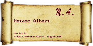 Matesz Albert névjegykártya