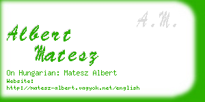 albert matesz business card